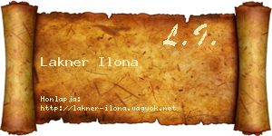 Lakner Ilona névjegykártya